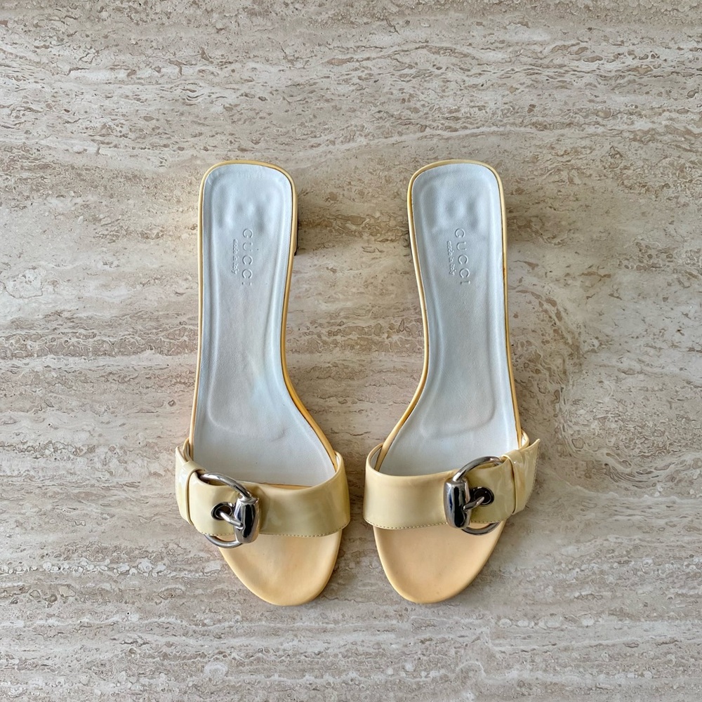 Vintage Gucci Buckle Mule Sandal Heels